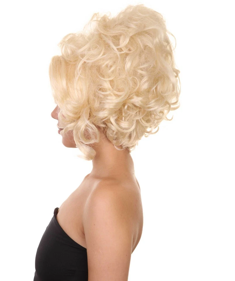 Peluca Dama Renacimiento Barroco Halloween Mediana 14" Pulgadas Adulto Mujer, HW-6850A Foto 3 de 4