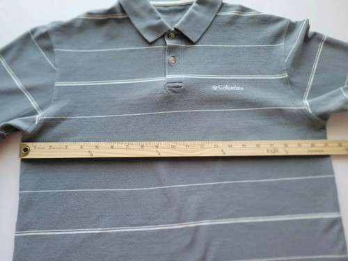 Columbia Sportswear Herren Polo Kurzarm blau weiß gestreift 100% Baumwolle M - Bild 7 von 9