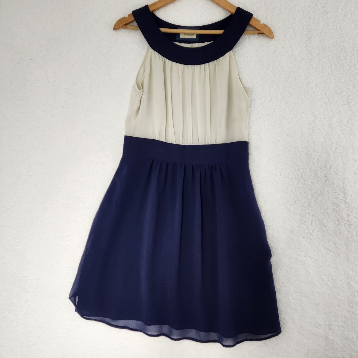 Emmelee Dress Sleeveless Women's Navy Cream Medium | eBay