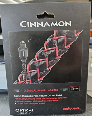 NEW AudioQuest Cinnamon OptiLink 1.5m (4.92 ft.) Optical Audio Cable TOSLINK