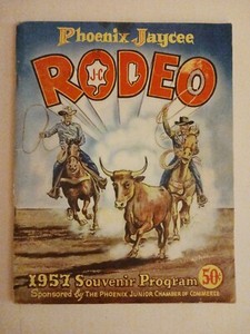 Jimmy Wakeley Signed Vintage 1957 Phoenix Arizona Jaycee Rodeo Souvenir Program 