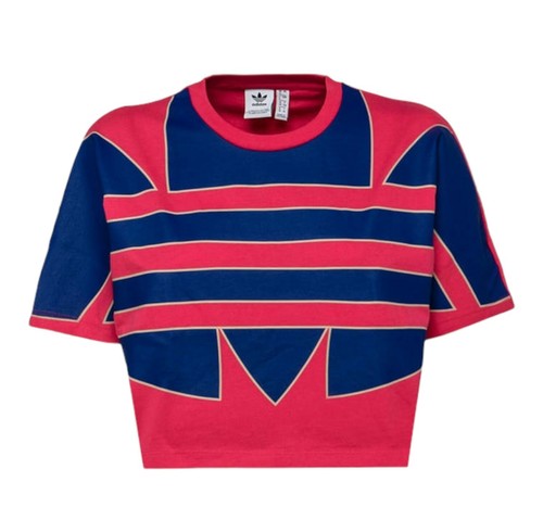 Adidas Big TRF Tee Logo T-Shirt Cropped Loose Fitted Graphic Pink Navy  GD2269 | eBay