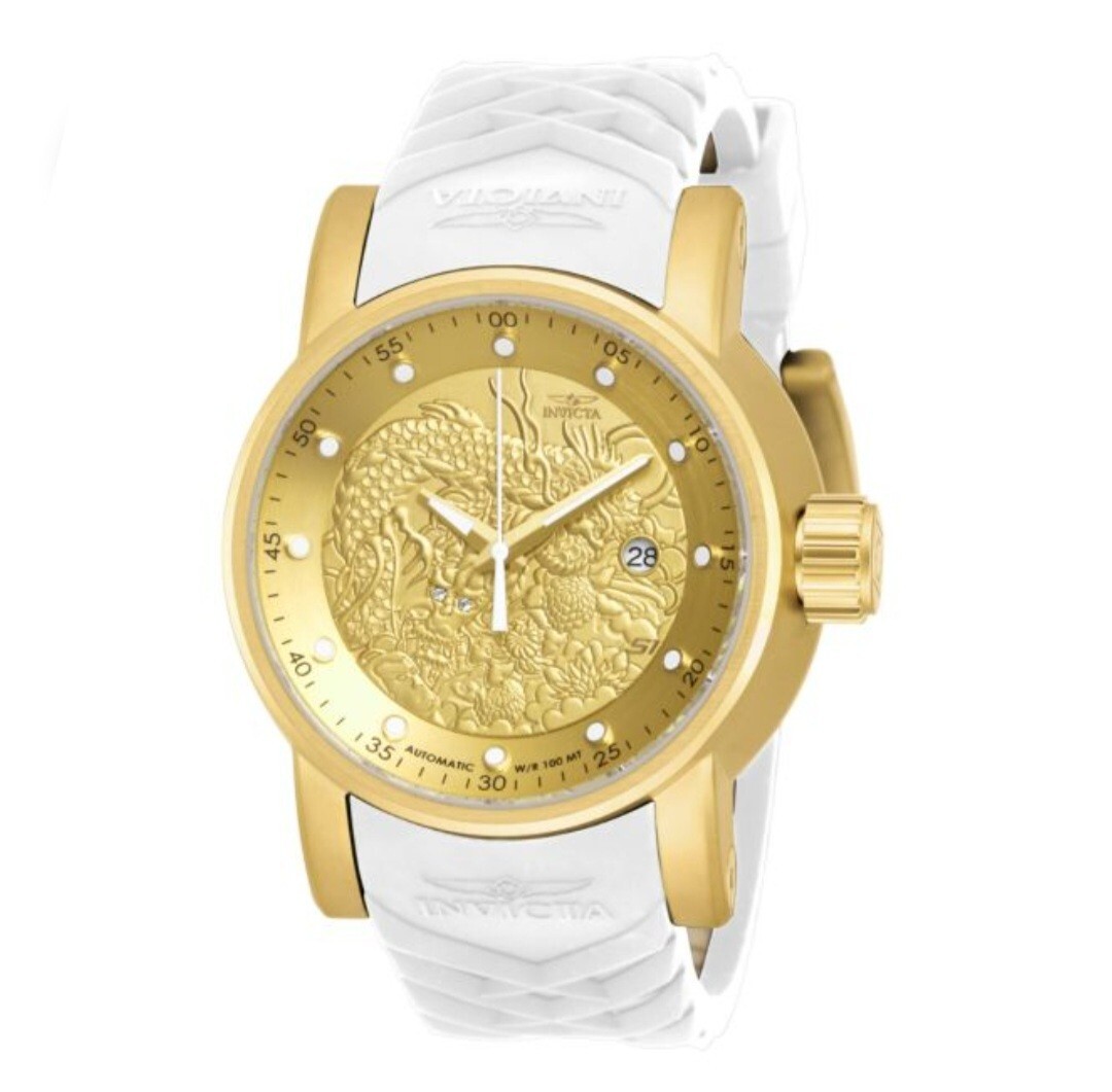NEW Invicta Men's 48mm AUTOMATIC S1 RALLY YAKUZA DRAGON Gold/White