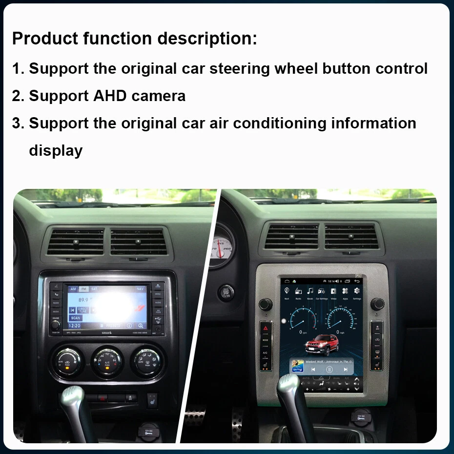 10.4" For Dodge Challenger 2008-2014 Car Multimedia Player Gps Navigation Radio - Изображение 3 из 4