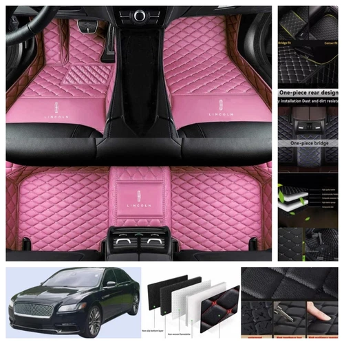 For Lincoln Continental 2017-2020 Car Floor Mats Leather Luxury Custom Carpets - Imagen 19 de 44