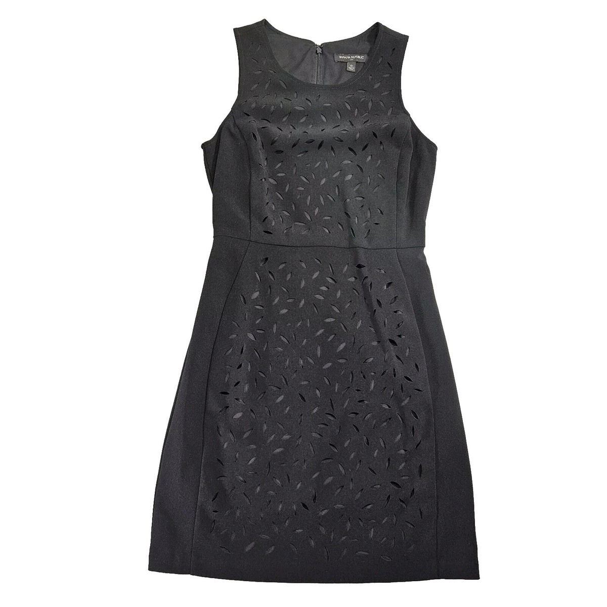 Banana Republic Little Black Dress Womens 0 Black Cut Out Lace Overlay Sheath Banana Republic Little Black Dress Womens 0 Black Cut Out Lace Overlay Sheath