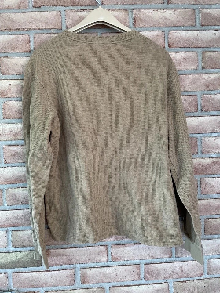 Camisa Lacoste Para Hombre Grande Tostada Tejido Gofre Prendas para Dormir Manga Larga Pullover con Logo Foto 3 de 4