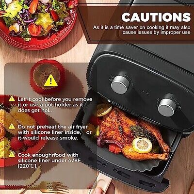 3 Pack Instant Pot Silicone Food Grade Air Fryer Liners Reusable