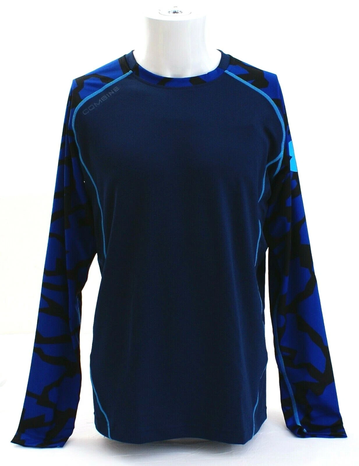 Under Armour Blue UA Combine Contrast Long Sleeve Training Shirt Men's NWT