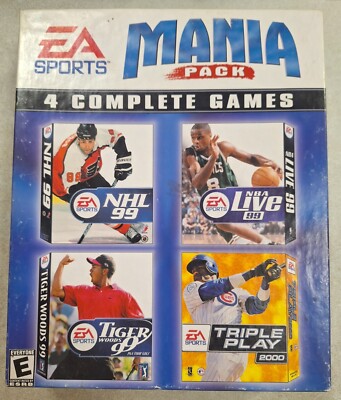 EA Sports MANIA PACK BOX NHL 99, NBA Live 99, TIGER WOODS 99, TRIPLE PLAY 2000