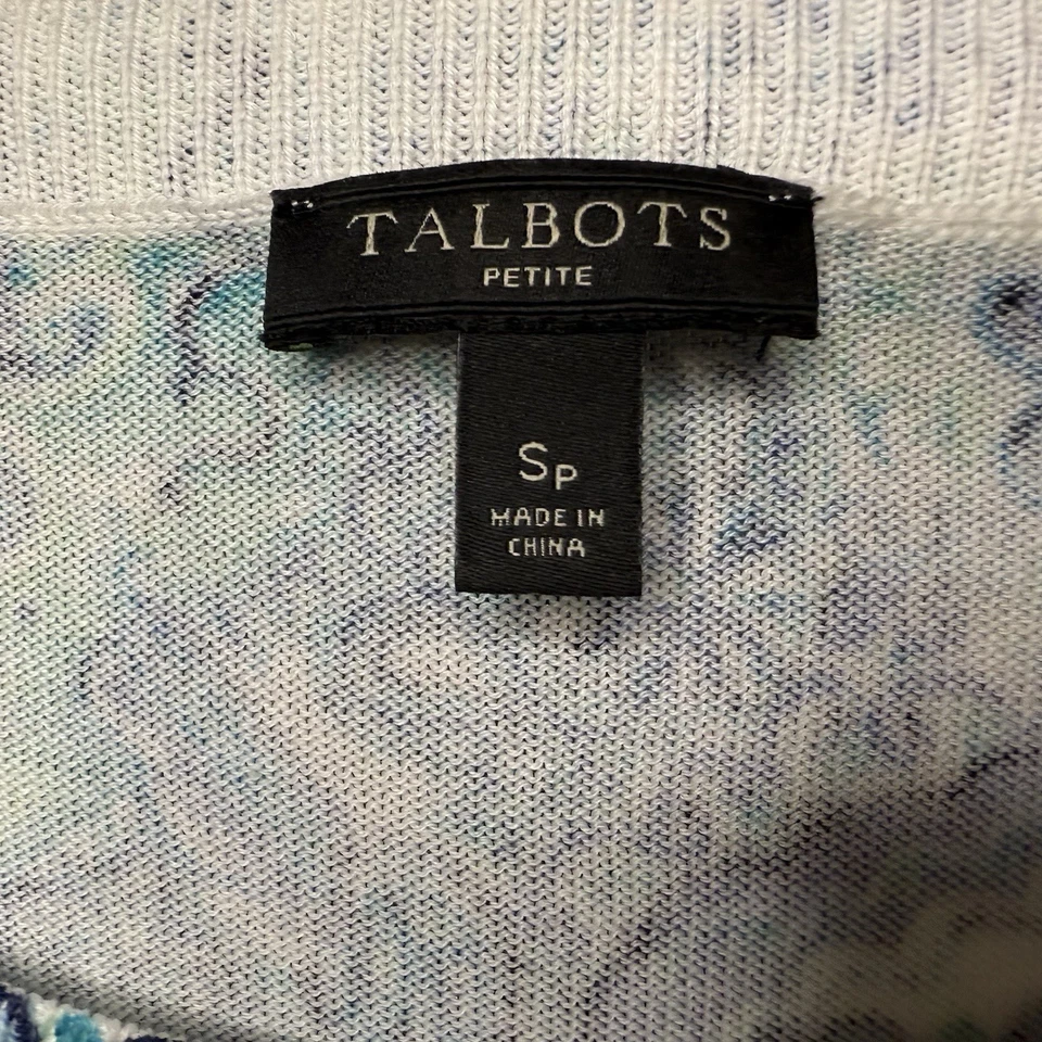 Blusa Talbots Feminina Azul Manga 3/4 Blusa Paisley Azul Tamanho Pequeno Pequena PS - Imagem 3 de 4