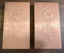 TWO USA Bald Eagle 2011 1 Kilo .999 Fine Copper Bullion Bar Ingot LOT