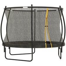 10ft Outdoor Trampoline with Net Enclosure Curved Poles Safety Pad for Kids 6 