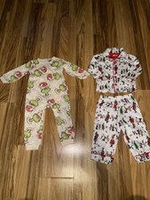 The Grinch Christmas One Piece Outfit Pajama Set Lot Sz 18 Months