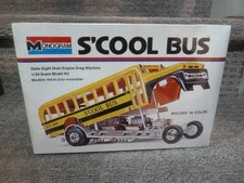 Monogram Scool Bus Dual Engine Drag Machine Model Kit 8290 Brand New Sealed