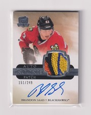 2011-12 The Cup Brandon Saad /249 Rookie Patch Auto CRAZY PATCH