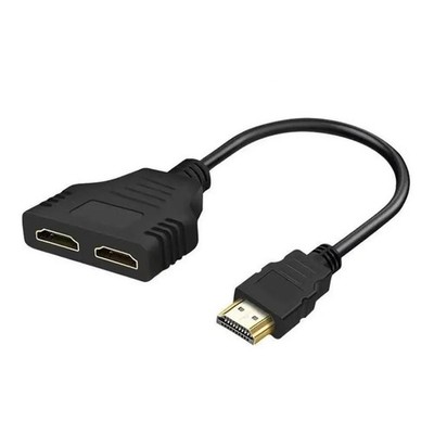 HDMI Splitter Verteiler Adapter 1-in-2 out Full HD 4k 1 Stecker auf 2 Buchse NEU