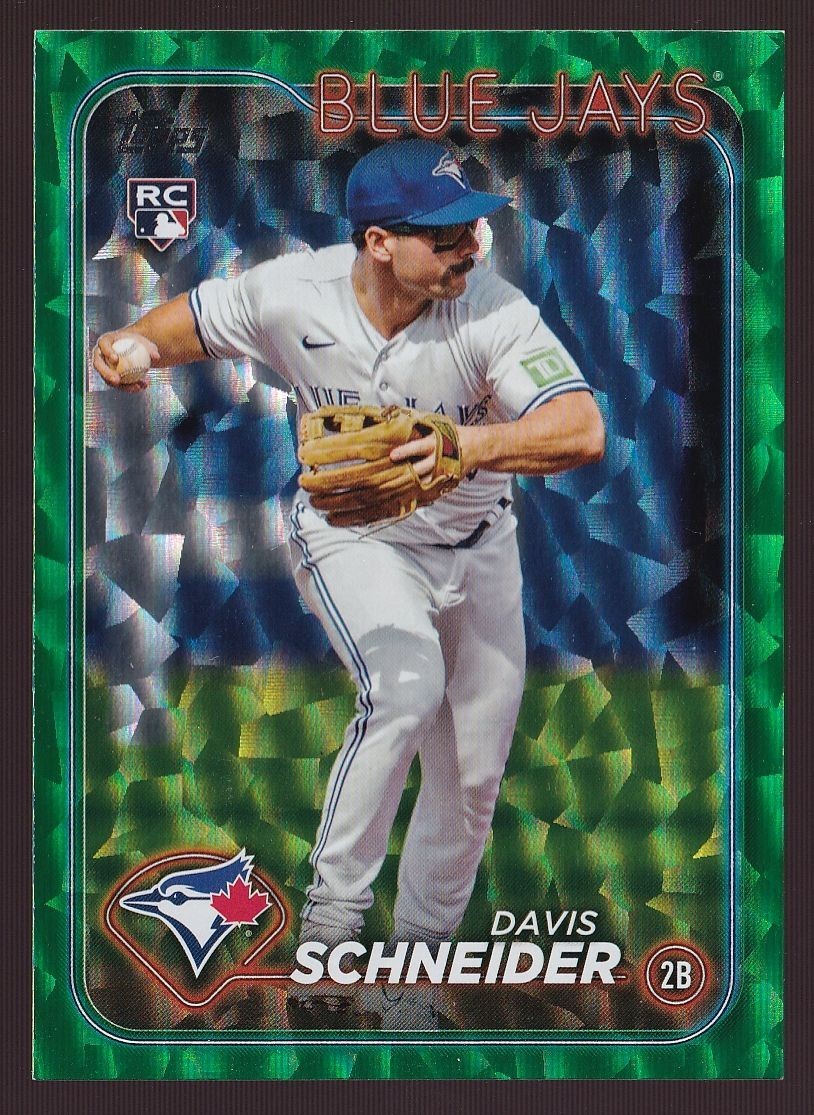 2024 Topps Series 1 Green Crackle Foil Rookie RC #189 Davis Schneider 99/499