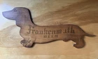 Vintage Frankenmuth Beer Ale Dachshund Dog Wood Advertising Sign 24”x10” Rare