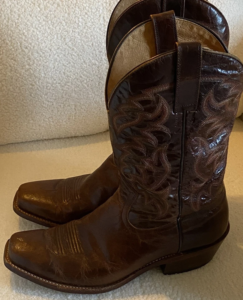 Moonshine Spirit Brad Paisley Talla 9.5 D Botas de Vaquero del Oeste de Cuero Marrón Foto 2 de 4