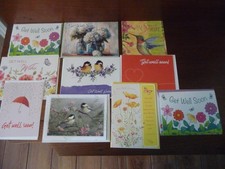 New Assortment of Get-Well Cards w/Custom Envelopes Lot of 10