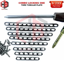 Combo Locking One third tubular plate 3.5mm, LCP screws,Drill guide (80 Pc Set)