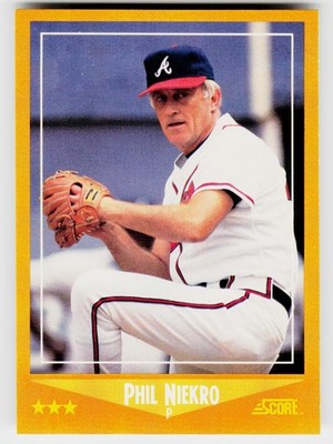 Phil Niekro, 1988 Score, #555, Atlanta Braves,