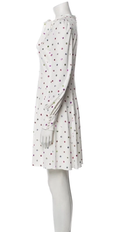 Vestido Marc Jacobs Lunares Manga Larga Blanco Talla 2 Foto 2 de 3
