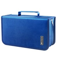 Bivisen CD/DVD Case Holder, 128 Capacity CD VCD 11.4 x 6.4 x 3.5 inches, Blue
