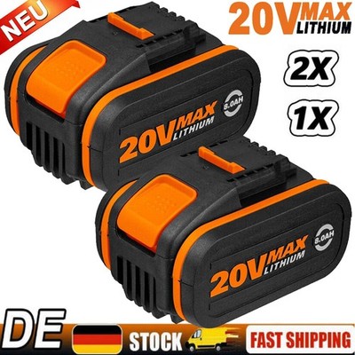 8000mAh 20V MAX 8,0Ah Akku Für Worx Original Ersatzakku WA3553 WA3556 WA3551