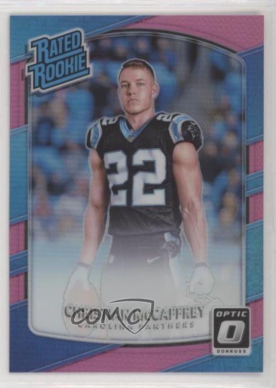 2017 Donruss Optic Rated Pink Prizm Christian McCaffrey #168 Rookie RC rj1