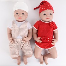 21"Große Junge or Mädchen Babypuppe Lebensechte Vollsilikon Reborn Babypuppe