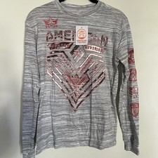 AMERICAN FIGHTER by AFFLICTION Gray Crystal River Medium Womens T-shirt NWT T12