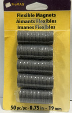 ProMag Flexible Round Magnets-.75" 49/Pkg -10075 MADE IN USA NEW
