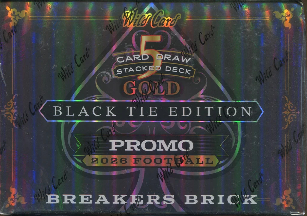 2026 Wild Card 5 Card Draw Stacked Gold Black Tie Edition Football