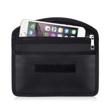 Fireproof Faraday Bag with Zipper Anti-Tracking EMF GPS RFID Car 1pcs, Black