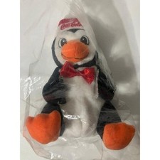 Coca-Cola 1997 Penguin Bean Bag Plush Stuffed Animal 7" with Coke Bottle NWT