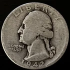 1942 Washington Quarter. 90% Silver. Free Shipping!