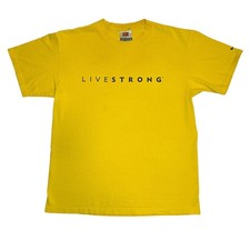 Nike LIVESTRONG T Shirt Yellow Short Sleeve Crew Neck Mens Size Medium