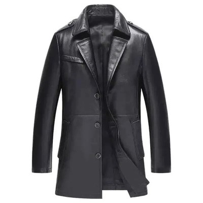 Latest Collection 3/4 Length Leather Coat For Men's - Perfect For Winter Seasons