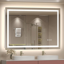 Dimmable LED Bathroom Mirror 48x36, Anti-Fog Backlit Vanity Mirror