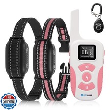 2 Dogs Bark Collar with Remote, 2-in-1 Bark and Shock Collar Comb