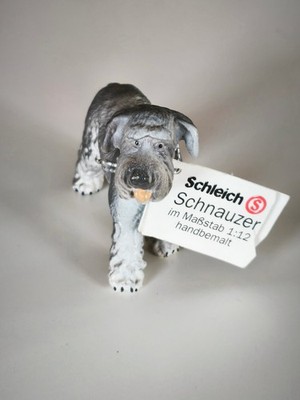 Schleich 16314 Schnauzer RARITÄT von 1994 IN GRAU mit Wissenskärtchen