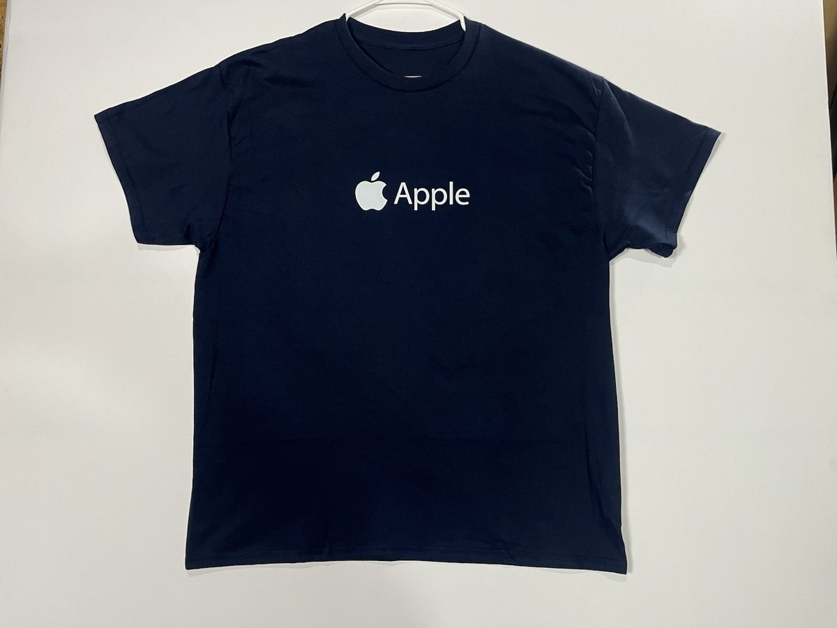 Apple Logo Navy Blue T-Shirt (Adult Size X-Large) Genius Bar