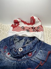 Build A Bear Denim Skirt And Top- 4th Of July Outfit- Summer- Patriotic