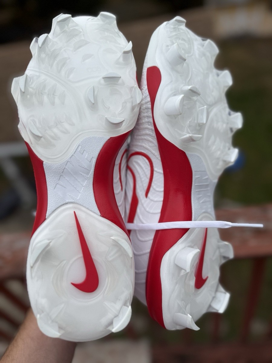 Nike Alpha Huarache NXT MCS Baseball Cleats White Red DJ6519-104