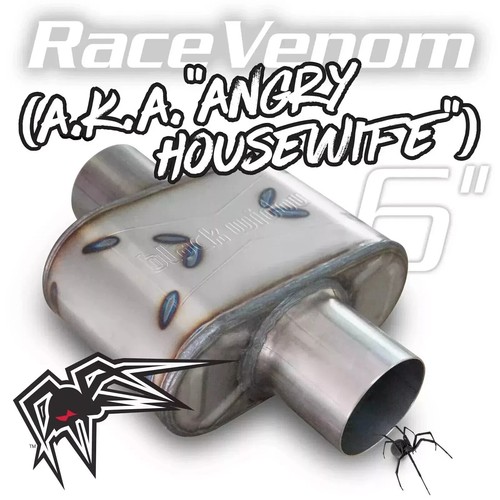 Black Widow Exhaust BW001-P Venom 250 2.5" offset/center Body Size 14" x 9" x 4"