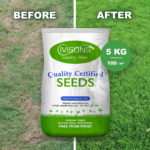 5kg Grass Seed Quality Lawn Seed Hard Wearing Play Areas Front & Back