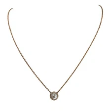 Pandora Rose Gold Over Sterling Silver Cubic Zirconia Slider Pendant Necklace