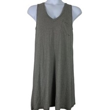 Madewell Dress Size Medium Striped V Neck Tank Shift Dress Black White Stretch